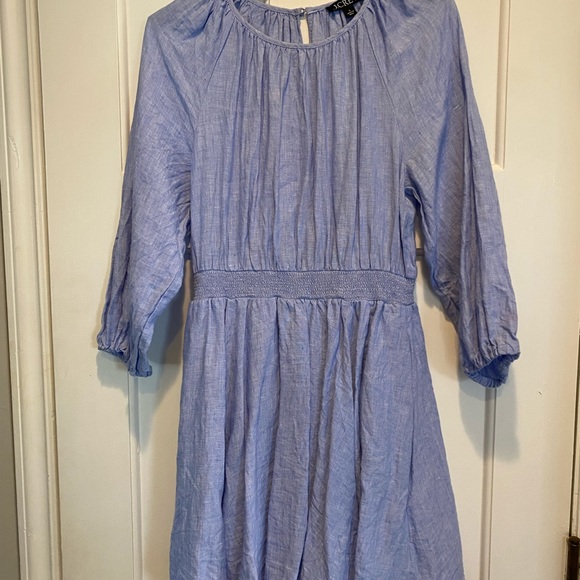 J Crew Palermo Smocked Waist Linen Dress S - Picture 5 of 9